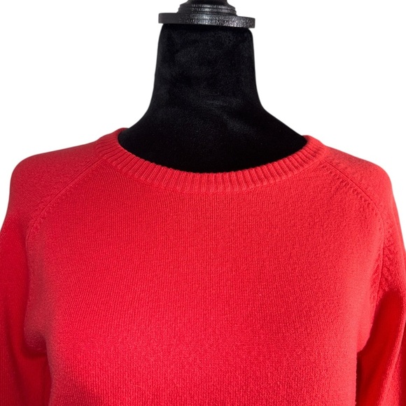 FRENCH CONNECTION Raglan Sleeve Crew Neck Sweater In Mars Red Size Large - Picture 5 of 10